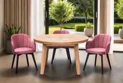 Zdjęcie Stół okrągły dębowy P3 fi 120 cm + 4 krzesła Glow - Dynów