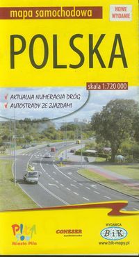 POLSKA a FOLIOWANA MAPA SAMOCHODOWA 1: 720 000