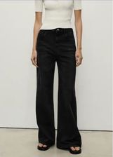Zdjęcie Jeansy Damskie Mango Elise Wide Leg Wysoki Stan Rozmiar 36 Black Denim - Drobin