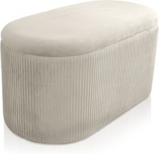 Zdjęcie Kontrasto Pufa Bristol DUO welur Ecru 80x40x40cm 5907368798288 - Tykocin