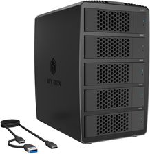 Zdjęcie Kontroler Icy Box System-RAID dla 5 HDD 2,5/3,5 SATA, IB-RD3705-CU3 RAID 0,1,10,3,5, Single, Large, Clone - Ryglice