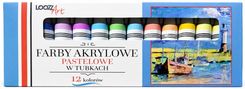 Zdjęcie St. Majewski Farby Akrylowe Pastelowe W Tubkach 12 Kolorów Loozz Art - Krzywiń