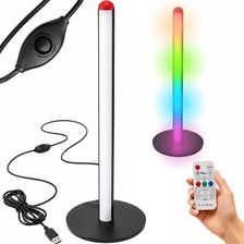 Zdjęcie Lampa Podłogowa Led Rgb 50Cm Sterowana Pilotem Czarna Usb 7 Kolorów - Prochowice