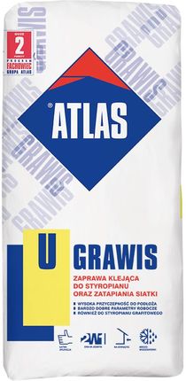 Atlas Zaprawa klejąca do styropianu oraz do zatapiania siatki 2w1 Grawis U 25kg