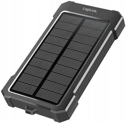 Powerbank solarny LogiLink 10000 mAh z portami USB-C i USB-A oraz latarką LED z trybem SOS