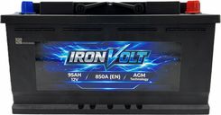 Ironvolt Akumulator Samochodowy Agm 12V 95Ah 850A P+ Start Stop