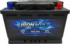 Akumulator Samochodowy Ironvolt Efb 12V 70Ah 760A P+ IRV70E