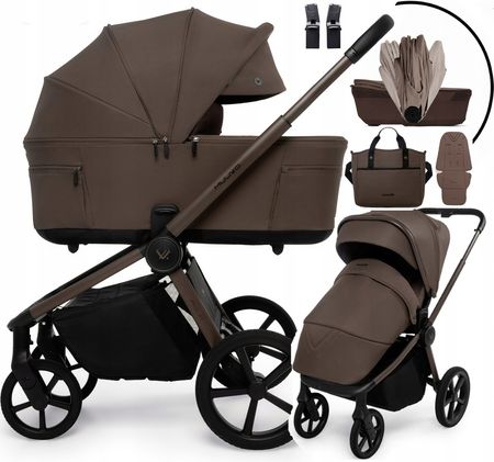 Wózek Muuvo Fold 4w1 z fotelikiem Maxi-Cosi Pebble S i bazą FamilyFix S