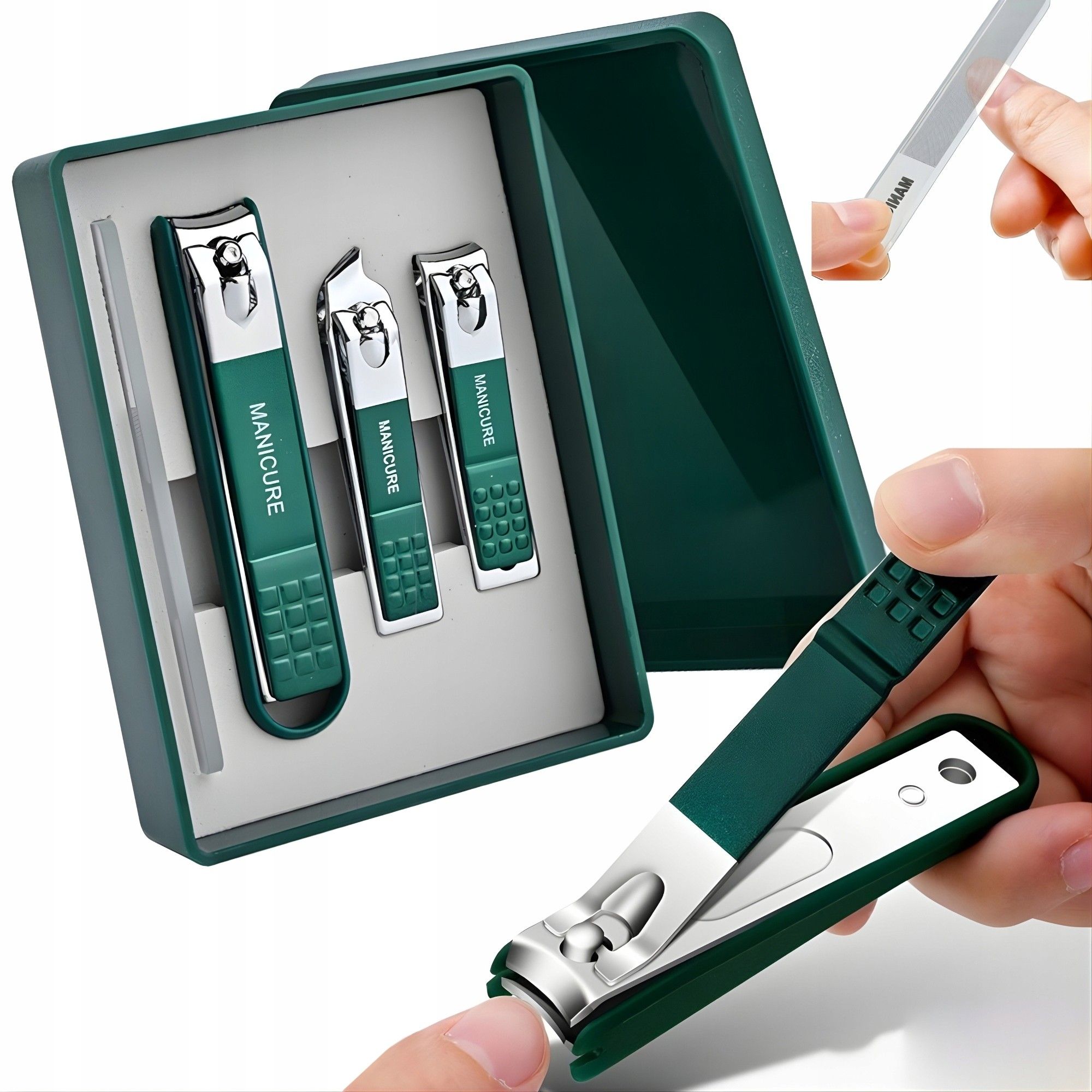 Zestaw Manicure Pedicure 4W1 Cążki Obcinaczki Do Paznokci Stal ...