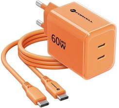 Zdjęcie Forcell F-Energy Crystal Color GaN III 2xUSB-C 60W Pomarańczowa - Puck