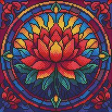 Zdjęcie Ideyka Diamentowa Mozaika Witraż Lotos 30X30Cm - Nowe Brzesko