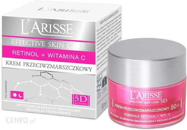  L'Arisse Effective Skin Care 5D Krem przeciwzmarszczkowy 50+ formuła retinol + witamina C 50ml
