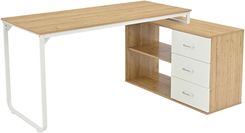 Zdjęcie Kontrasto BB106 Biurko przesuwne 140x105 dąb/białe (5908253103071) - Lublin