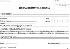 Zdjęcie Roy Karta Stomatologiczna/ Pacjenta - Op 100szt. Typ 2 - Nowogard