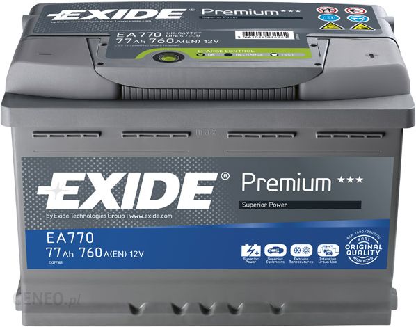 Batería Exide EA770 12V - 77Ah - 760A - Premium