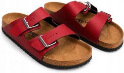 Zdjęcie Birkenstock Arizona BS 43 Pull Up Bordeaux Skórzane Klapki Narrow 1000176 - Ożarów