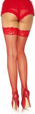 Zdjęcie Leg Avenue Elastane Fishnet Stay Ups z ozdobnym szwem i koronką czarne - Mikołów