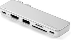 Zdjęcie Satechi Usb-C Snap Hub | Usb-A Hdmi 4K Czytnik Kart Micro/Sd 104 Mb/S Pd Passthrrough 45W Silver - Sulechów