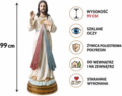 Zdjęcie FIGURA JEZUS MIŁOSIERNY 99 CM SZKLANE OCZY 4534 - Rawicz