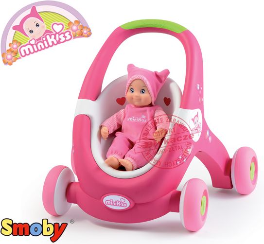 Smoby Mini Kiss Baby - Bambola Morbida Da 27 Cm Con Corpo In Tessuto - Suona Se Premi La Pancia