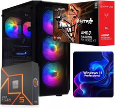 Zdjęcie Komputer gamingowy Hellstorm Ryzen 5 7600X, RX 9060 XT 16GB, DDR5, 1TB M.2, Win11 - Łowicz