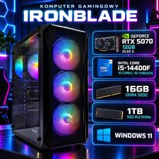 Zdjęcie Komputer gamingowy Ironblade Intel Core i5-14400F, RTX 5070 12GB DLSS 5, DDR4, 1TB SSD M.2, Win11 - Szadek