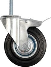 Zdjęcie Vorel Koło 125mm skrętne z hamulcem i trzpieniem czarna guma 87333 - Łapy