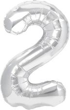 Zdjęcie Partypal Balon Foliowy 70cm Cyfra 2 Srebrny - Bisztynek