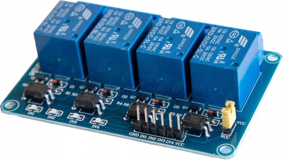 T Moduł 4-Kanałowy Przekaźnik 5V 10A/250V Arduino Raspberry Pi - Opinie ...