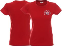 Zdjęcie T-shirt czerwony z odblaskowym nadrukiem - Lidzbark Warmiński