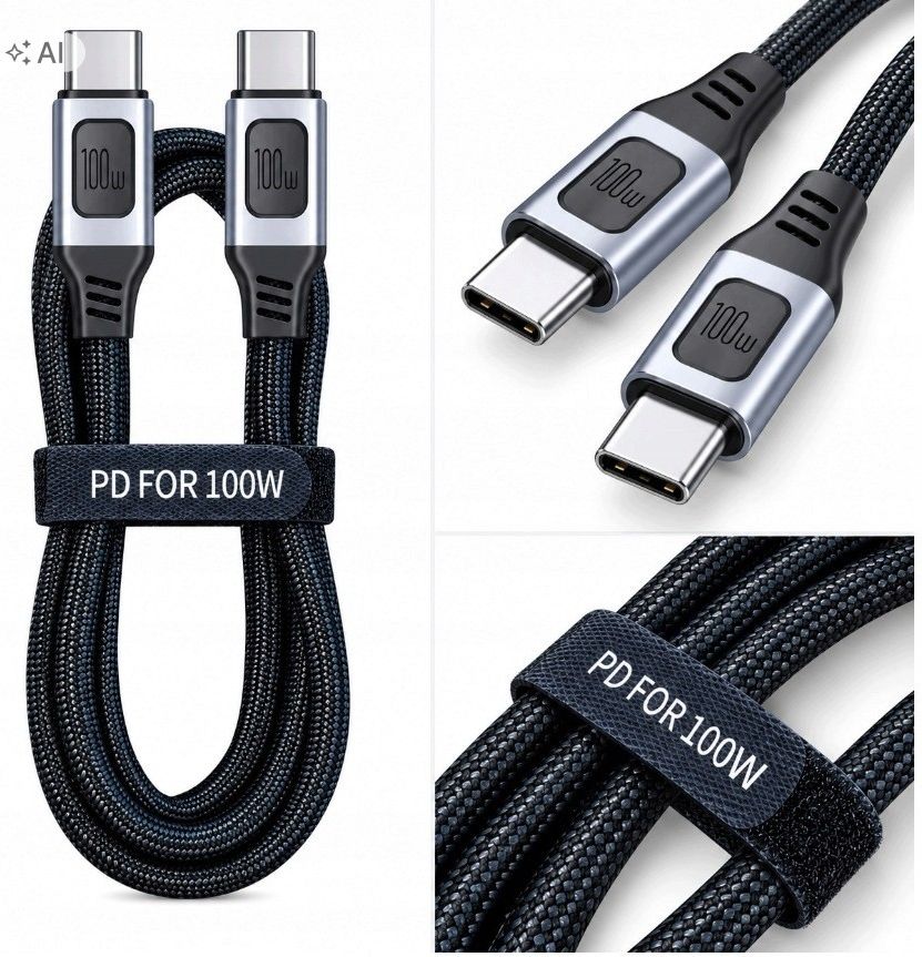 Typ Light Camlight Kabel Usb Typ C Pd 100W Szybkie Ładowanie Transmisja Nylon 2M ...
