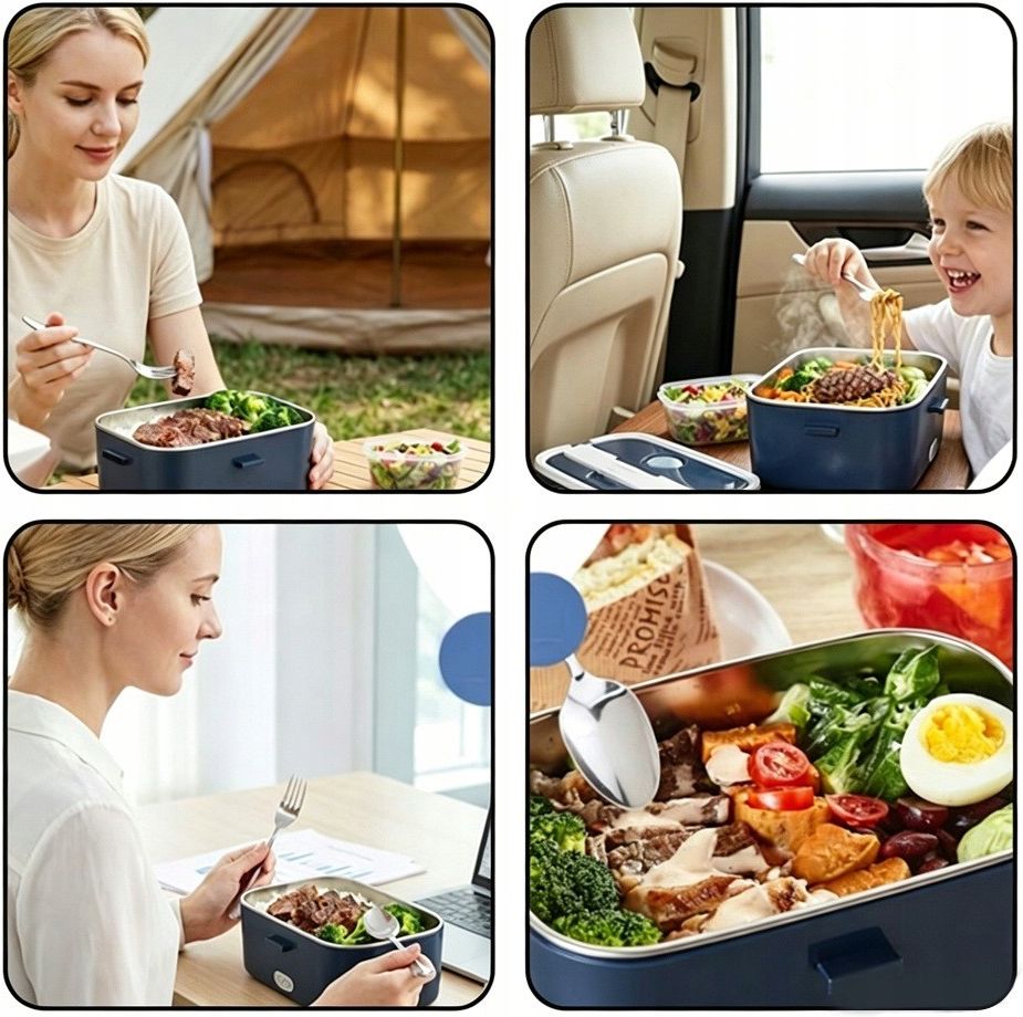 Podgrzewany Lunch Box Elektryczny Przenośny Pojemnik Na Jedzenie Obiad ...