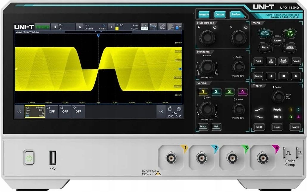 Miernik Uniwersalny Uni T Oscyloskop Cyfrowy 4X80Mhz 1 25Gsa S 12 Bit w miernik-uniwersalny-uni-t-oscyloskop-cyfrowy-4x80mhz-1-25gsa-s-12-bit-w