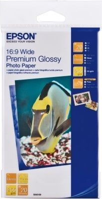 Epson Premium Glossy Photo Paper, 16:9, 255 g/m2, 20 arkuszy C13S042109