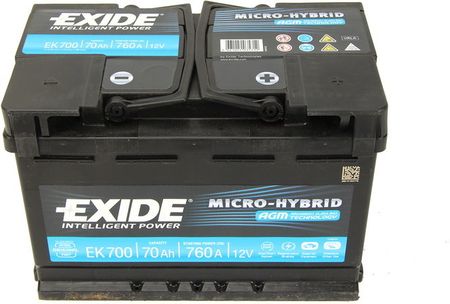 Exide Micro-Hybrid Agm Ek700 70Ah 760A P+