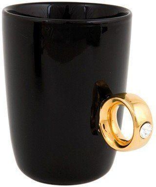 Gadget Master Dwukaratowy kubek - czarny ze złotym pierścieniem - Dwukaratowy kubek - złoty