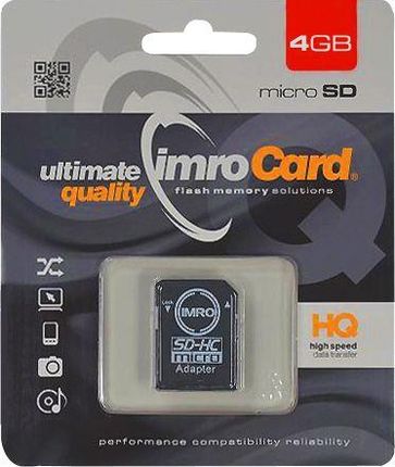 IMRO MICROSDHC/4GB + ADAPTER klasa 4. (IMRNOI40917)