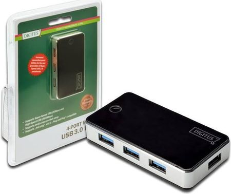Digitus Hub USB 3.0 4-portowy SuperSpeed 5Gbps czarny (DA-70231)