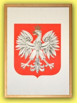Micromedia Godło Rzeczpospolitej Polskiej - rozmiar 32cm x 23cm (w sosnowej drewnianej ramce)