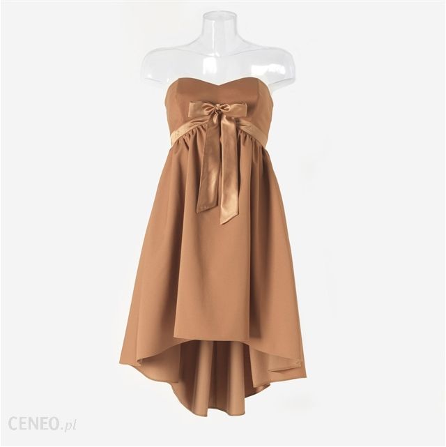 DELPHINE MANIVET Krótka sukienka z gorsetem, 2 kolory (Wz380) CYNAMON CzERŃ  - Ceny i opinie 