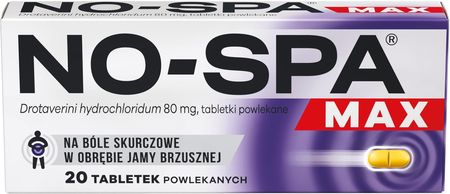 No-Spa Max na ból brzucha 80 mg 20 tabletek