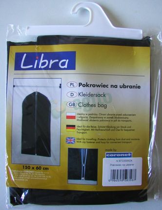 Coronet Pokrowiec na ubrania LIBRA 150 x 60cm czarny 8722005C