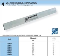 Zdjęcie PROLINE łATA MURARSKA TRAPEzOWA DłUGOść 1 m 15410 - Radom