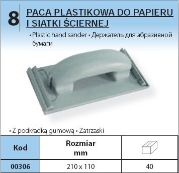 Proline / Mega Paca plastikowa do papieru i siatki ściernej 210x110 00306