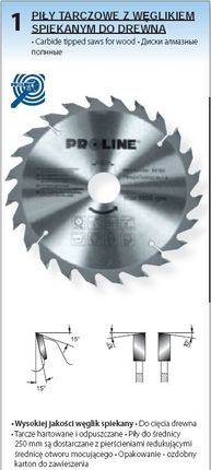 PROLINE PIłA TARCzOWA z WęGLIKIEM DO DREWNA 160/(20/16)/36 (84164)
