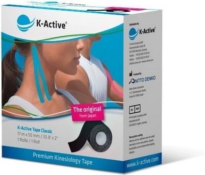 K-Active Kinesiology Tape GENTLE Con STRATAGEL – Cerotto Kinesiologico Ipoallergenico, 50mm X 5m, Confezione 6 Rotoli, Per Pelli Sensibili
