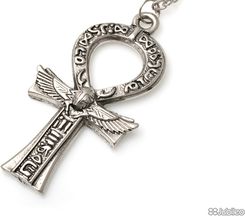 Jubileo.pl WISIOREK KRzYŻ ANKH SKARABEUSz kolor srebrny metal gothic aj541