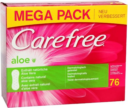 CAREFREE 76szt Aloe Mega Pack Wkładki