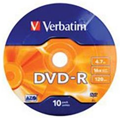 Verbatim DVD-R Matt Silver Folia 10 szt (43729)