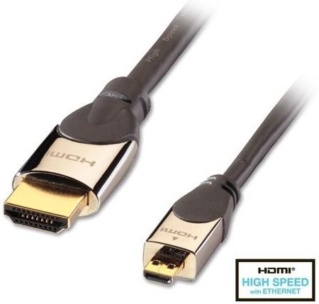 Lindy 41421 Kabel HDMI-Micro HDMI (typu D) 1.4a High Speed Cat2 Eth